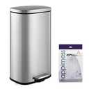 happimess Curtis 8 Gal Step Trash Can Soft Close 25", Platinum Silver
Stainless Steel, Fingerprint Resistant Satin Finish, Removable Liner, Steel Pedal, 20 Trash Bags Included, Kitchen Bin