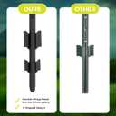 Fence Posts 4 Feet, Heavy Duty Metal Fence Post with U-Channel, Steel Fence U Post for Wire Fencing Steel Post for Yard, Outdoor Wire (Black - Set 15)