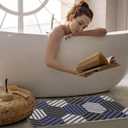 godehone Shower Mat Non Slip, 15.736 Inch, Shower Mats for Showers Anti Slip, Non Slip Bath Mat for Shower and Bathroom, Wet Area, Quick Drying, No Suction Cups, Striped Geometrics