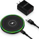 15W Wireless Charger Fast Charging Pad for Motorola Moto G Power 2025/razr+/G Stylus 5G 2024/Edge+, Android Wireless Charging Station with 18W Adapter for Samsung Galaxy S25 Ultra S24 FE 23,Pixel 10 9 (Black)