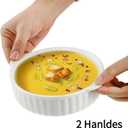 14 oz Porcelain Ramekins Oven Safe, 6 Pack Large Ceramic Creme Brulee Souffle Baking Dishes with Handle, 5 Inch French Onion Soup Bowls for Ramen, Stew, Lava Cakes, Pot Pie, White