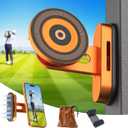 Magnetic Golf Cart Phone Holder Compatible with iPhone 12-17, Golf Accessories for Men, Photography-Friendly T-Shape Design Strong Magnetic Phone Caddy with 360 Adjustable Ball Head, Golf Gifts (Orange)