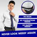 BELTAWAY Tuck N Stay Shirt Stays for Men, Designed to Keep Shirt Tucked All Day, Extra Gripping Elastic Belt, Durable & Discreet, Perfect for Work & Casual Wear, One Size, Designed in USA (Black)