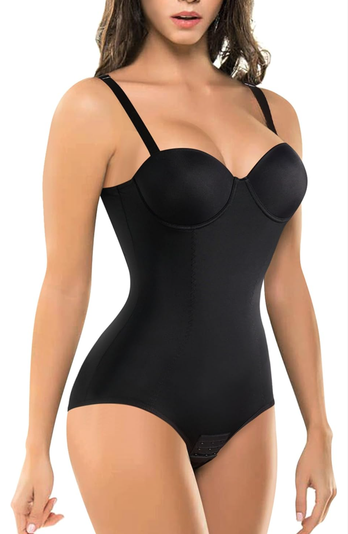 BRABIC Bodysuit Shapewear for Women Tummy Control Dress Backless Bodysuit Tops Body Shaper with Built-in Bra L