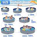 Dog Pool for Large Dogs, Kiddie Pool Hard Plastic, Dog Bathtub Portable, Foldable Pool for Dogs Slip-Resistant (Dark Gray, XL-64"x12")