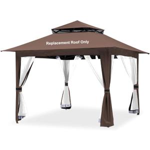 JANCANOPY Brown Gazebo Cover Compatible with ABC, Master, B01N413ZYI, B0899HY4YW, B082H8N56R, B09JYL85ZX, B09J8MMG1G, B09J8MZCXD, B0899MN579, B07GBVJJCT, B0102CG464, B0899N3B4R Canopy Frame