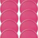 Replacement Lids fits Pyrex 4-Cup Glass Food Storage Container Bowls, 6-Inch Plastic Round Lids Covers for Pyrex 7201-PC, Airtight & Leakproof (10-Pack, Fuchsia)
