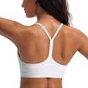 JOYSPELS Comfy Racerback Sports Bras for Women with Removable Pads Luxury Dupe for Workout & Daily Use, A-C Cups (White, M)