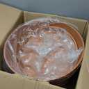 Set of 2, 18 Inch Large Planter Set Includes a Pot with Round Drainage Holes and a Tray, Suitable for Tall Plants and Flowers. Extra-Large Outdoor Terracotta-Colored Plastic Planter