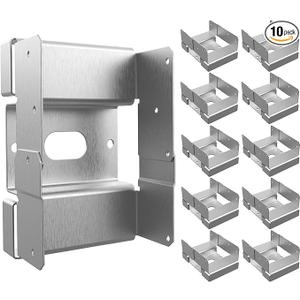 10 pcs Nominal 4x6 Heavy Duty Post Base for Concrete, Adjustable Galvanized Steel Deck Post Bracket, Post Anchor with 1-inch Standoff for Deck/Patio/Pergola