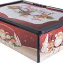 Simplify Christmas Shallow Storage Bin with Locking Lid | Dimensions: 20.47"x 14.57"x 6.89" | Stackable | Holiday Storage | Heavy Duty | Great for Storing Holiday Items | Red