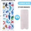 Baby Bath Mat for Tub Non Slip Kids Bathtub Mat Extra Long 40X16 Inch Toddler Bath Tub Shower Mat Anti Slip with Suction Cups & Drain Holes, Machine Washable (Ocean Animals)