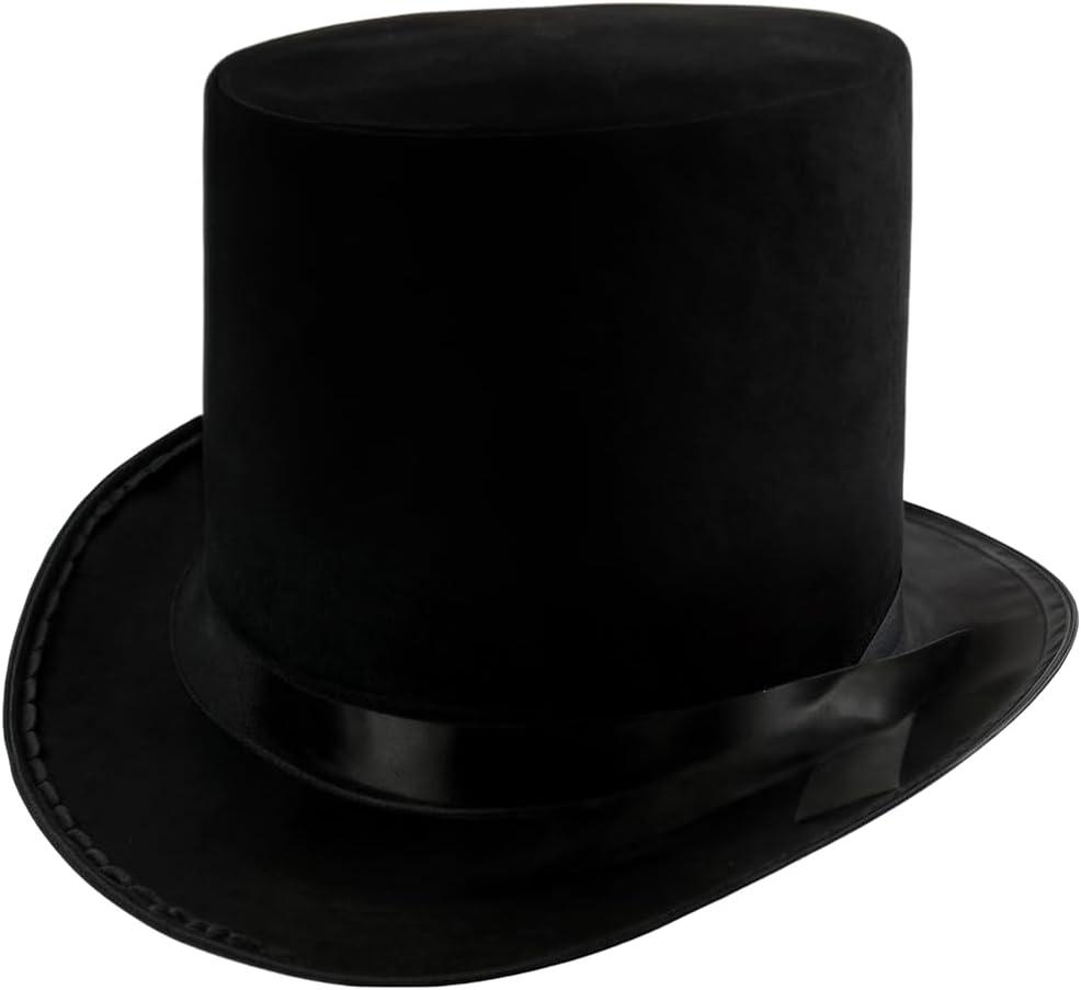Funny Party Hats Black Top Hat - Victorian Hat for Men - Felt Tuxedo Costume Hat - Coachman Hat - Dress Up Hat (Black - 1 Pack)