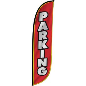 LookOurWay Feather Flag Banner - 12 Feet Tall Advertising Flags for Outside Business and Events Promotion - Swooper Flag Only - Parking (10M1200081)