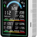 Air Quality Monitor Indoor, 10 in 1 Portable Smartair Quality Tester for CO2 | CO | TVOC | HCHO | Temp | AQI | PM0.3-1 Detection Suitable for Home, Cars, Plants, Pets and Hotels