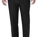 Haggar Mens Premium Comfort Classic Fit Pleat Front Pant Reg. and Big & Tall Sizes (40W x 32L, Black)