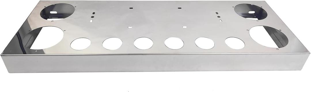 Tail Light Panel Stainless Steel Rear Center Light Panel with Four 4" and Six 2" Light Cutouts fit for Semi Trucks