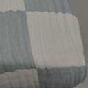 EMME Checkered Throw Blanket Cotton for Couch Soft Muslin Bamboo Blankets 50"x60" Lightweight Breathable Soft Blanket All Season Gauze Blanket, Checkered Teal