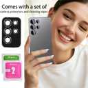 Compatible for Samsung Galaxy S23 Ultra Camera Lens Protector (5-Pack) - Sparkling Glitter Bling, Anti-Scratch Camera Cover with 9H Tempered Glass for Women, Case Friendly, (Black)