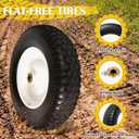 4.80/4.00-8 Wheelbarrow Tire Flat Free, 16'' Tire and Wheel 330LB Load Capacity, with 5/8" & 3/4" Bearings, 3''-4''-6''-7'' Adjustable Hub for Garden Cart, Hand Truck, Trolley, Wagon, 2 Pack