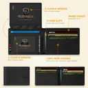 RUNBOX Wallet for Men Slim Rfid Leather 2 ID Window With Gift Box | Slim, Rfid, 2 ID Window, With Gift Box, Slim, Rfid