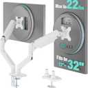 WALI Dual Monitor Stand, Adjustable Arm Monitor Mount for 2 Monitors up to 32 Inch,19.8lbs Capacity (GSMP002W), White by WALI