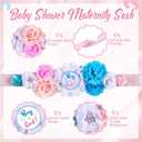 Riceshoot Boy or Girl Maternity Flower Sash and Corsage Set Gender Reveal Decorations Mom to Be Dad to Be Pin with Headband Wristband for Baby Shower Gender Reveal Party Pregnancy Props Keepsake Gifts