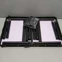 Anbte 2ft Folding Camping Table Max 29.5", 3 Adjustable Height Aluminum Small Folding Table with Storage Net & Portable Handle, Lightweight, for Travel Outdoor Beach Picnic Camp, 23.2" x 16", Black