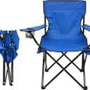 ZONEMEL Portable Camping Chair, Arm Rest Design, Fully Cushioned Seat and Back, Side Pocket, Cup Holder, and Carry Bag, Collapsible Chair for Camping, Saunas, Beach, Tailgates and Sports, Medium