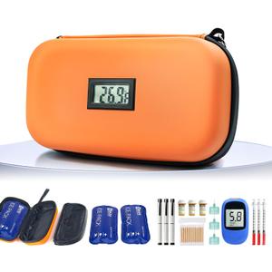 TSA Approved Insulin Cooler Travel Case Medication Cooler for Travel with Temperature Display Diabetic Medication Organizer Medical Travel Cooler Bag with 2 Ice Pack (Orange)