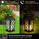 4 Pack Solar Hollow Lanterns Outdoor, Waterproof Patio Hanging Lanterns with LED Flickering Flameless Candle Lights, Decorative Solar Lantern for Porch, Garden, Patio, Yard, Table