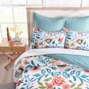 Levtex Home - Danika Comforter Set - Full/Queen Comforter (90x94in.) and 2 Standard Shams (20x26in.) - Vibrant Botanical Floral Design - Reversible - Cotton - Polyester Fill