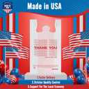 Fuxury 1000 Count Thank You Plastic Bags (11.5" x 6.5" x 21") White, T-shirt, Grocery, Take Out, To Go, Retail Shopping Bags in Bulk (Made in USA)
