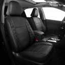 FREESOO Toyota Camry Seat Covers Full Set Custom Fit for L/LE/XLE 2017 2016 2015 2014 2013 2012 Models, Premium Waterproof Leather Car Seat Protectors (Black)