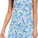 Women's Casual Summer Sleeveless Dresses Beach Boho Sundress Dress with Pockets (Blue, S)