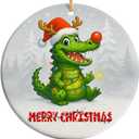 3pcs 2025 Christmas Ornament Alligator Ornament, Unique Wildlife Holiday Tree Decoration, Reptile Lover Keepsake Gift