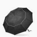 G4Free 54/62 Inch Windproof Inverted Umbrella with Reflective Stripe Large Compact Reverse Golf Umbrella for Rain 10 Ribs Double Canopy Travel Umbrella Automatic Open Close