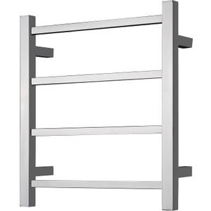 Towel Warmer Polished Chrome for Bathroom Wall Mounted Bath Towel Heater Plug-in Electric Heated Towel Rack 35W Stainless Steel Square 4 Bars Drying Rack 19.69x17.71x4.33 inches ETW13-2A