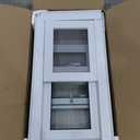 NOOTA Basement Window 32" x 16" Double Tempered Glass, Removable Flange, Vinyl Sliding WindowWhite