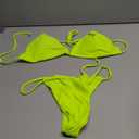 XUNYU Thong Bikini Sets for Women - Brazilian Micro String Bikinis Sexy Two Piece Swimsuit Triangle Top Halter Bathing Suits (Medium, Bikinis Set Bright Fluorescent Yellow)