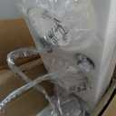 JAZAVA 3-Light Globe Island Light, Linear Chandelier with Brushed Nickel Finish, Clear Glass Pendant Light Fixture for Dining Room Kitchen Island Living Room Pool Table, ZCPL101BN-3S (8 inch)