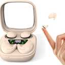 Flat Sleep Mini Invisible Small Tiny Earbuds Wireless Bluetooth Ear Buds for Sleeping Headphones Micro Smallest Discreet Sleep Earbuds Earphones for Side Sleepers, Small Ears Canals Women, Work (Skin)