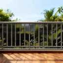 PotatoLife Plastic Wire Mesh Fence, Balcony Fence for Baby and Pets, Safety Fence, Stair Protector, Poultry, Garden, Tree Support, Durable Material, Free Zip Ties (Black, 15.7'' x 10')