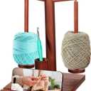 Wooden Yarn Holder for Crocheting & Knitting Upgraded Magnetic Rotating Yarn Spinner with 2 Spindles & Phone Stand Crochet Accessories Crochet Gift for Crocheting Knitting Lovers Crocheters (Rosewood Color)