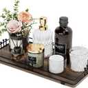 Toilet Paper Basket, Bathroom Basket for Counter Toiletries Towel Decor, Toilet Tank Tray, Guest Back of Toilet Organizer Storage, Vanity Tray for Perfume Makeup, Kitchen 13x6.5 Brown-Black