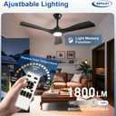 Depuley 52-Inch Ceiling Fan with Light: Black 3 Blade Outdoor Fans for Patios - Dimmable Indoor Fan with Remote Control Living Room Fandelier Ceiling Fans Ultra Quiet DC Motor Reversible 6 Speed Timer