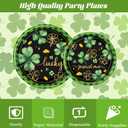 Rakuto St Patricks Day Plates and Napkins Decorations, 96PCS Lucky Green Shamrock Party Decoration, St Patrick's Day Disposable Forks Tableware Decor for Irish Birthday Holiday Serve 24