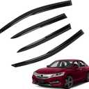 DM 3D Wavy MU Style Window Visor for 13-17 Honda Accord 4-Door Sedan
Front+Rear Left+Right Outside4pcs Mount Type Dark Smoke Tint Tape-On Side Sun Rain Guards Set of 4