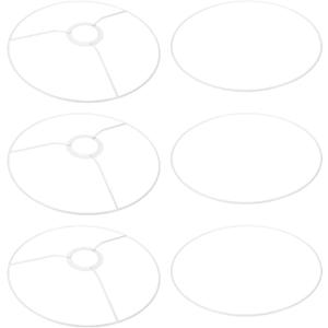 PATIKIL 10 Inch E26 E27 Lamp Shade Ring Frame with European Fitter, 3 Pack Lampshade Holder Wire Frame DIY Drum Ring for Table Floor Lamp White