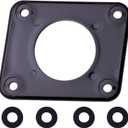 Charger Port Adapter Plate 4-Holes Fit for EZGO TXT36 36V Golf Cart 120V Plug On-Board Charging Systems for Lithium Battery Conversion Kit Golf Cart Accessories Contains 4Pcs Gasket Black